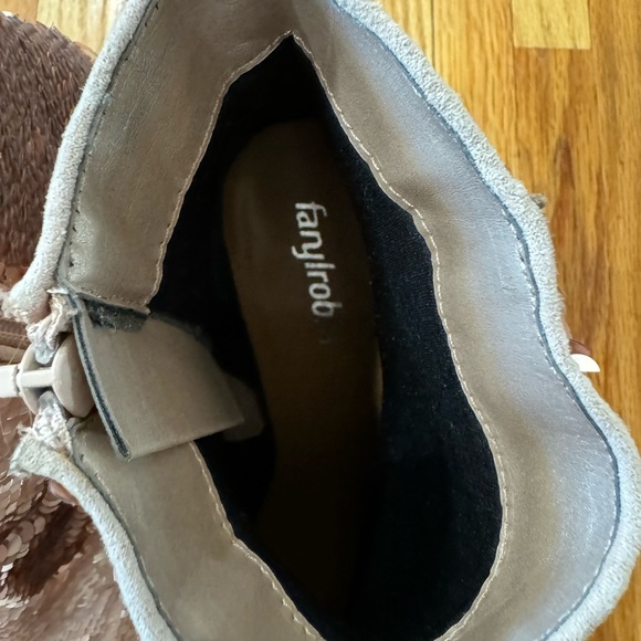 Anthropologie Farylrobin Linda Rose Sequin Ankle Booties 7.5 - Picture 4 of 5